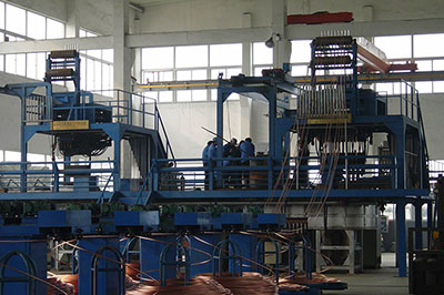 upward casting line of copper rod
